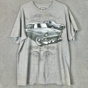 Vintage National Heritage T Shirt Muscle Car/Low Rider Gray Rap Tee Size L y2k